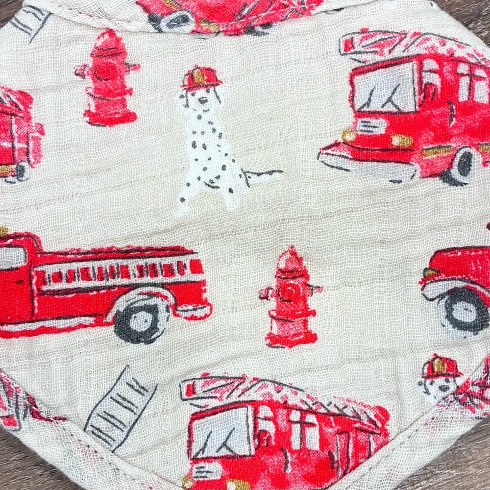 Mud Pie Firetruck Bandanna Bib Fireman Dalmatian